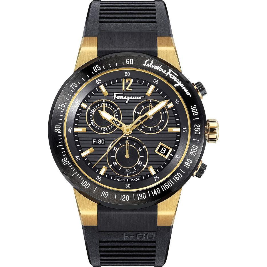 Salvatore Ferragamo F-80 Chronograph Quartz Black Dial Men's Watch Salvatore Ferragamo F-80 Chronograph Quartz Black Dial Men's Watch
